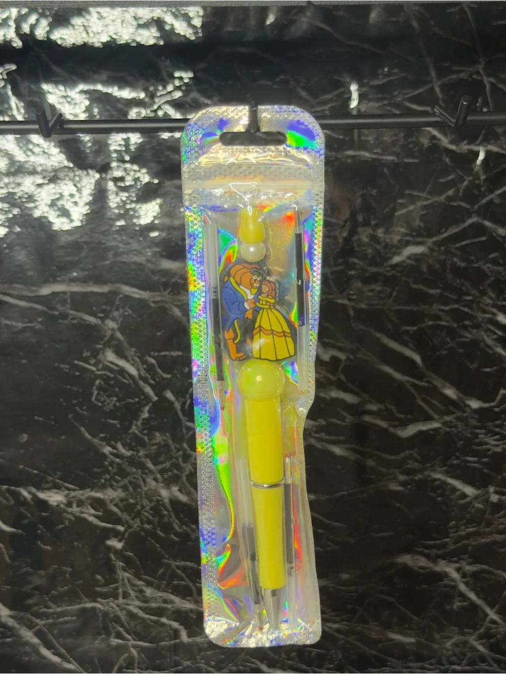 Beauty & the Beast Focal Bead Pen Black & Blue Ink